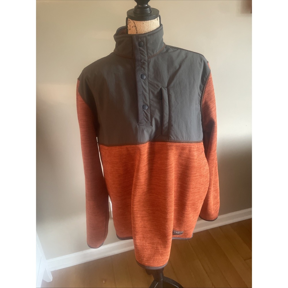 G H Bass & Co Explorer Series Burnt Orange Gray Pullover Extra Large XL Jacket